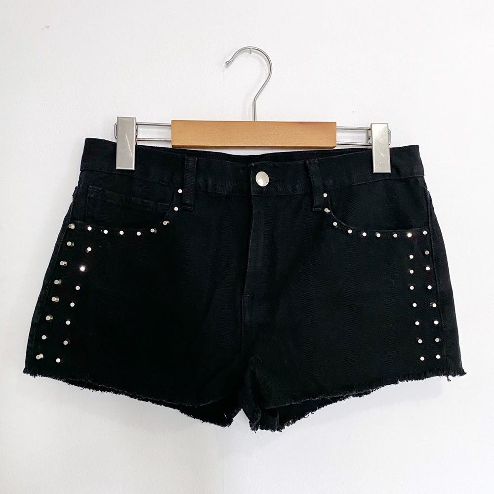 Studded Denim Shorts